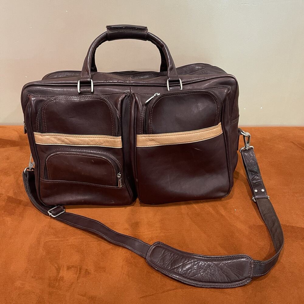 Piel Colombia Brown Handmade Travel Weekend Carry On Duffle Bag